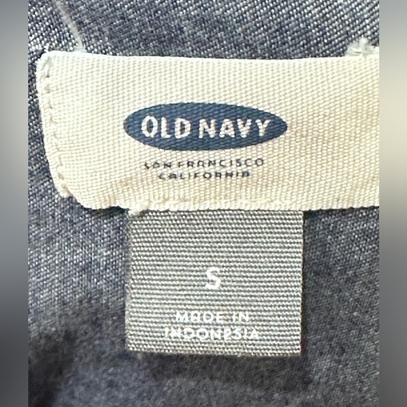 Old Navy Blue Chambray Denim Popover Shirt Dress - Size S - Picture 6 of 9